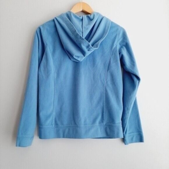 COLUMBIA Light Fleece Full Zip Hoodie Light Jacket Blue Sz S Flawed - Picture 2 of 12